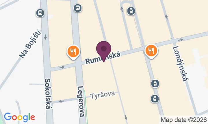 Mapa — Rumunská 1720/12, Praha 2